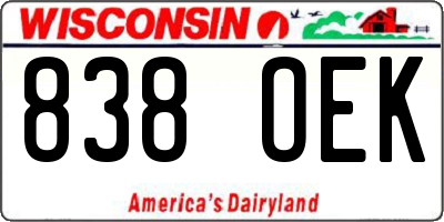 WI license plate 838OEK