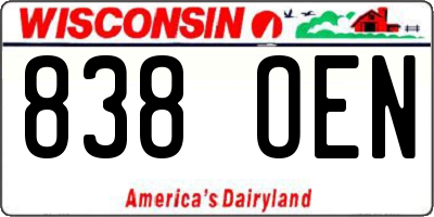 WI license plate 838OEN