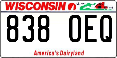 WI license plate 838OEQ