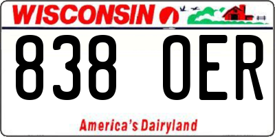 WI license plate 838OER