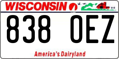 WI license plate 838OEZ