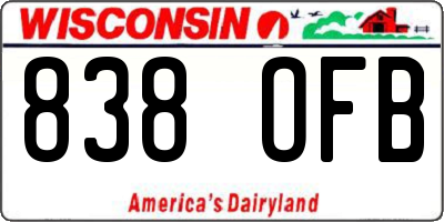 WI license plate 838OFB