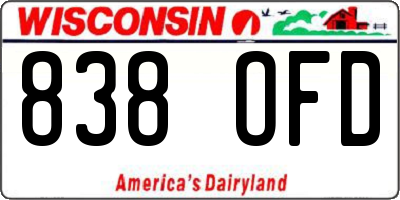WI license plate 838OFD