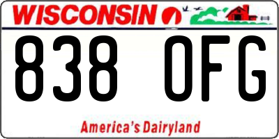 WI license plate 838OFG