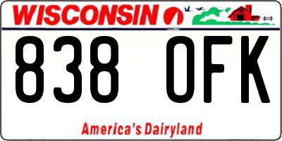 WI license plate 838OFK