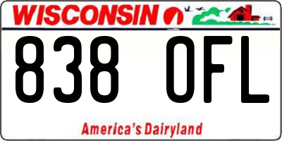 WI license plate 838OFL