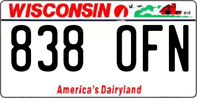 WI license plate 838OFN