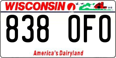 WI license plate 838OFO