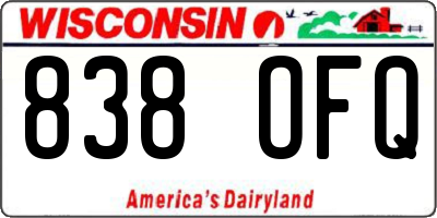 WI license plate 838OFQ