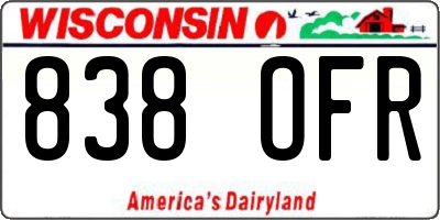WI license plate 838OFR