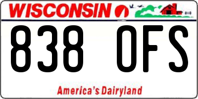 WI license plate 838OFS