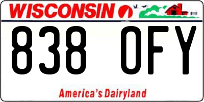 WI license plate 838OFY
