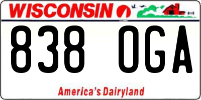 WI license plate 838OGA