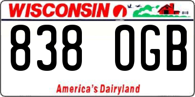 WI license plate 838OGB