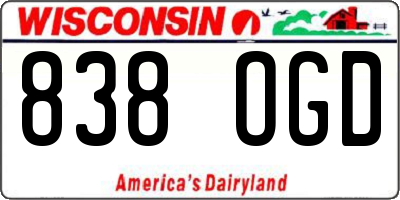 WI license plate 838OGD