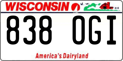 WI license plate 838OGI
