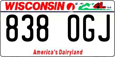 WI license plate 838OGJ