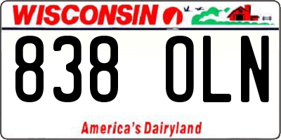 WI license plate 838OLN
