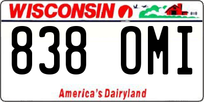 WI license plate 838OMI