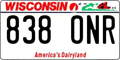 WI license plate 838ONR