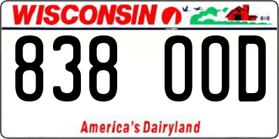 WI license plate 838OOD
