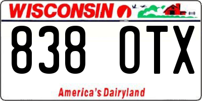 WI license plate 838OTX