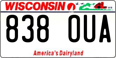 WI license plate 838OUA