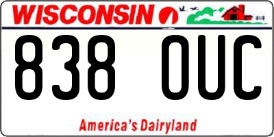 WI license plate 838OUC