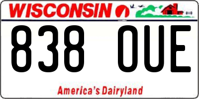 WI license plate 838OUE