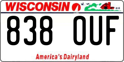 WI license plate 838OUF