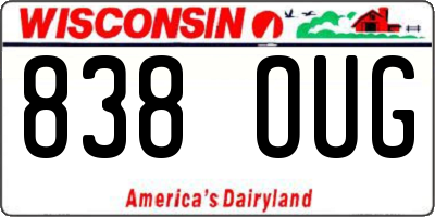WI license plate 838OUG