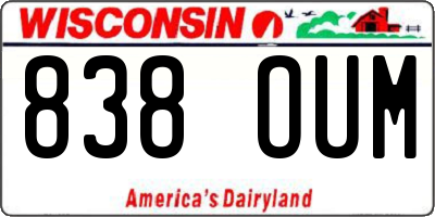 WI license plate 838OUM