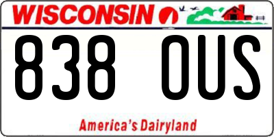 WI license plate 838OUS