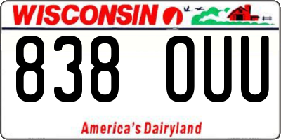 WI license plate 838OUU