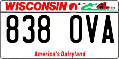 WI license plate 838OVA