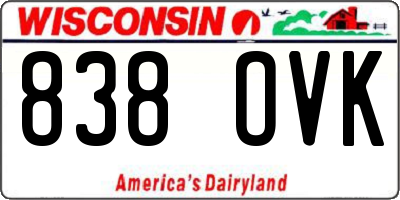 WI license plate 838OVK