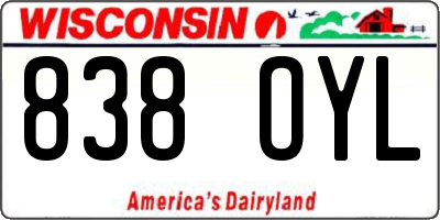 WI license plate 838OYL