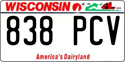 WI license plate 838PCV