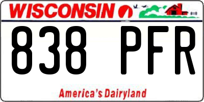 WI license plate 838PFR