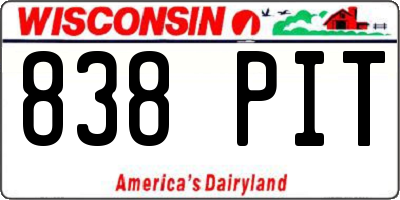 WI license plate 838PIT