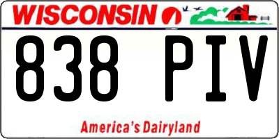 WI license plate 838PIV