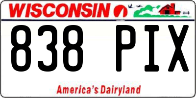 WI license plate 838PIX