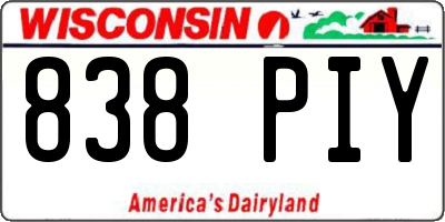 WI license plate 838PIY