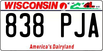 WI license plate 838PJA