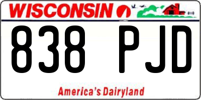 WI license plate 838PJD