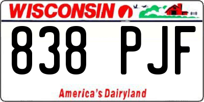 WI license plate 838PJF