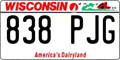 WI license plate 838PJG