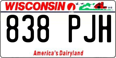 WI license plate 838PJH