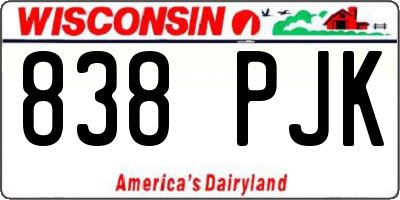 WI license plate 838PJK