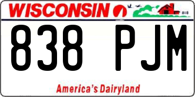 WI license plate 838PJM